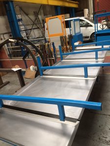 Oil Collection tables for local steel stockholder